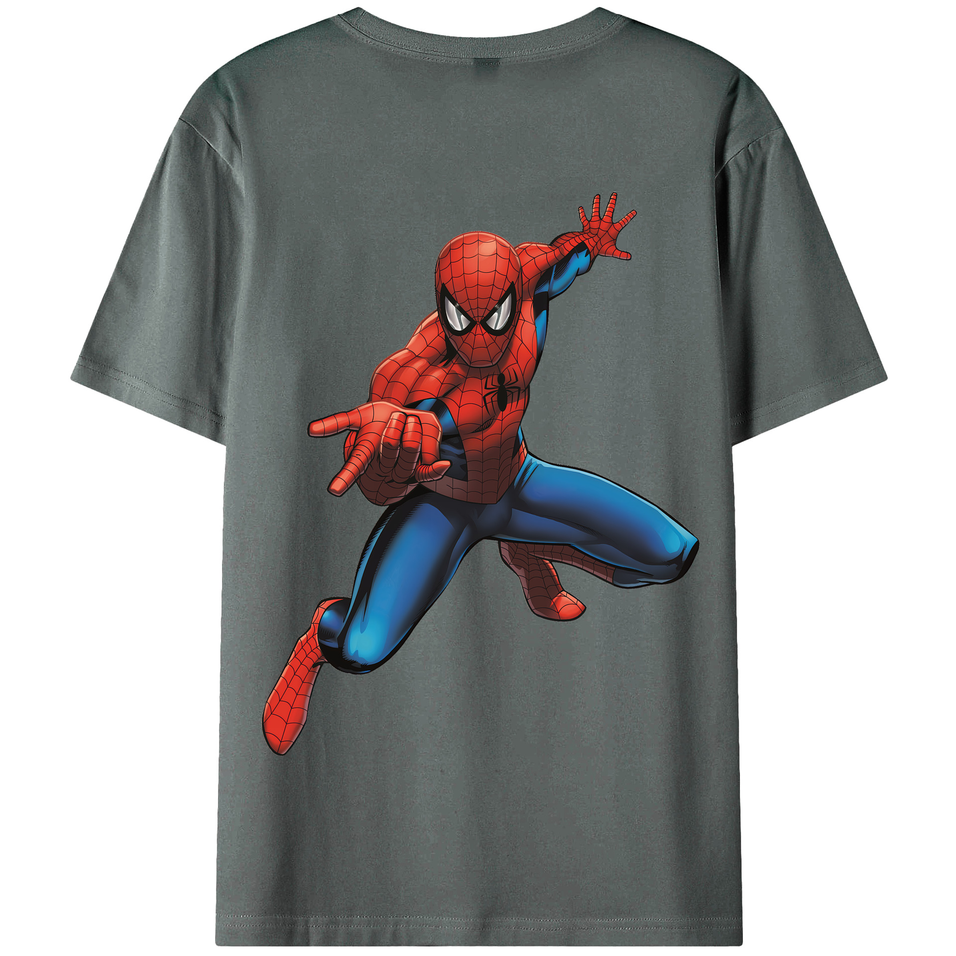 （画像用） Spider Man スパイダーマン 綿100％半袖Tシャツ（背面プリント）